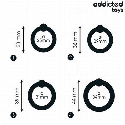 ADDICTED TOYS - CONJUNTO DE ANÉIS DE SILICONE DE PRESSÃO