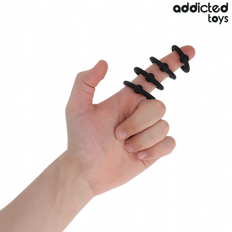 ADDICTED TOYS - CONJUNTO DE ANÉIS DE SILICONE DE PRESSÃO