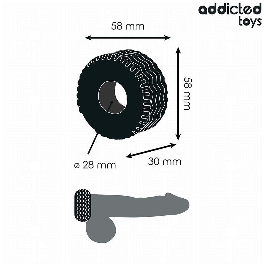 ADDICTED TOYS - ANEL DE PÉ EXTRA GROSSO