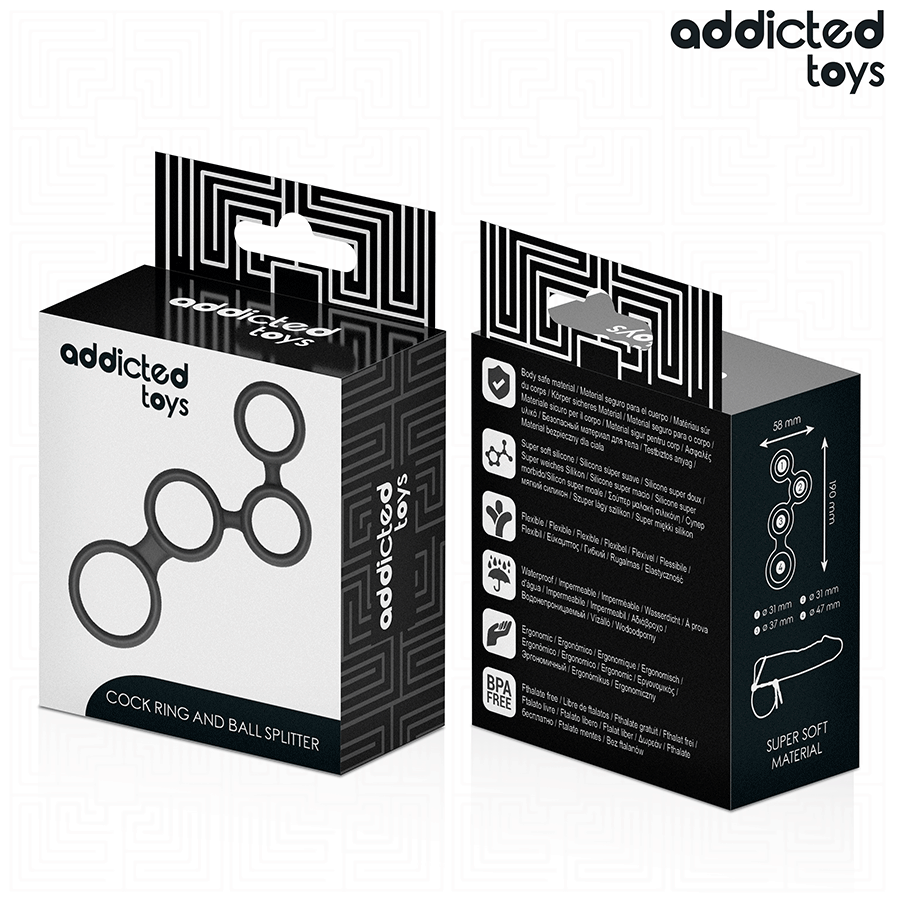 ADDICTED TOYS - ANEL PARA PÊNIS COM DIVISORES PARA TESTÍCULOS