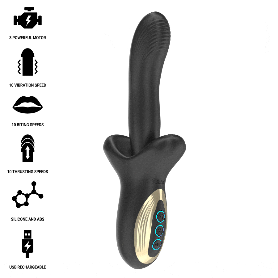 IBIZA - VIBRADOR PODEROSO COM EFEITO DE IMPULSÃO E MORDIDA