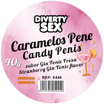 DIABLO PICANTE - 20 BALAS PARA PÊNIS COM SABOR DE GIN & TÔNICA