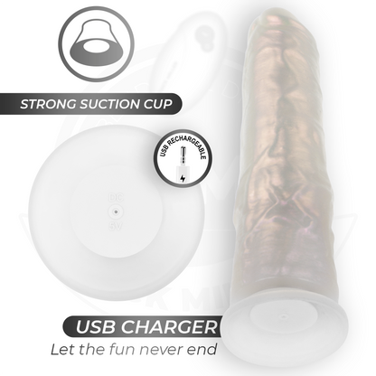 COCK MILLER - DILDO COM VENTOSA, LUZES E VIBRAÇÃO COM CONTROLE REMOTO BRANCO 21,5 CM