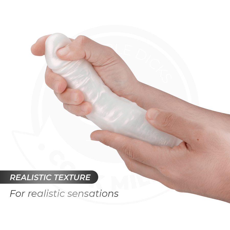 COCK MILLER - DILDO COM VENTOSA, LUZES E VIBRAÇÃO COM CONTROLE REMOTO BRANCO 21,5 CM