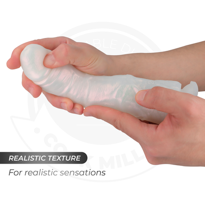 COCK MILLER - DILDO COM VENTOSA, LUZES E VIBRAÇÃO COM CONTROLE REMOTO BRANCO 19,5 CM