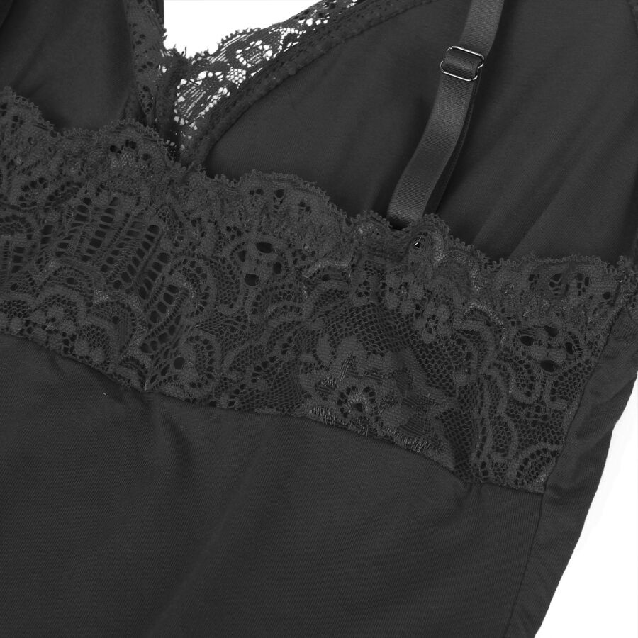 SUBBLIME - BLACK TEDDY FLORAL LACE DETAIL L/XL