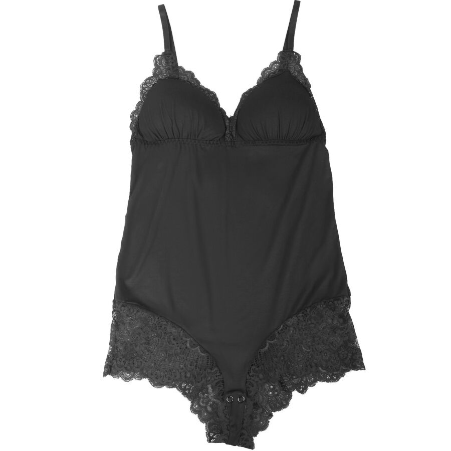 SUBBLIME - BLACK TEDDY FLORAL LACE DETAIL L/XL