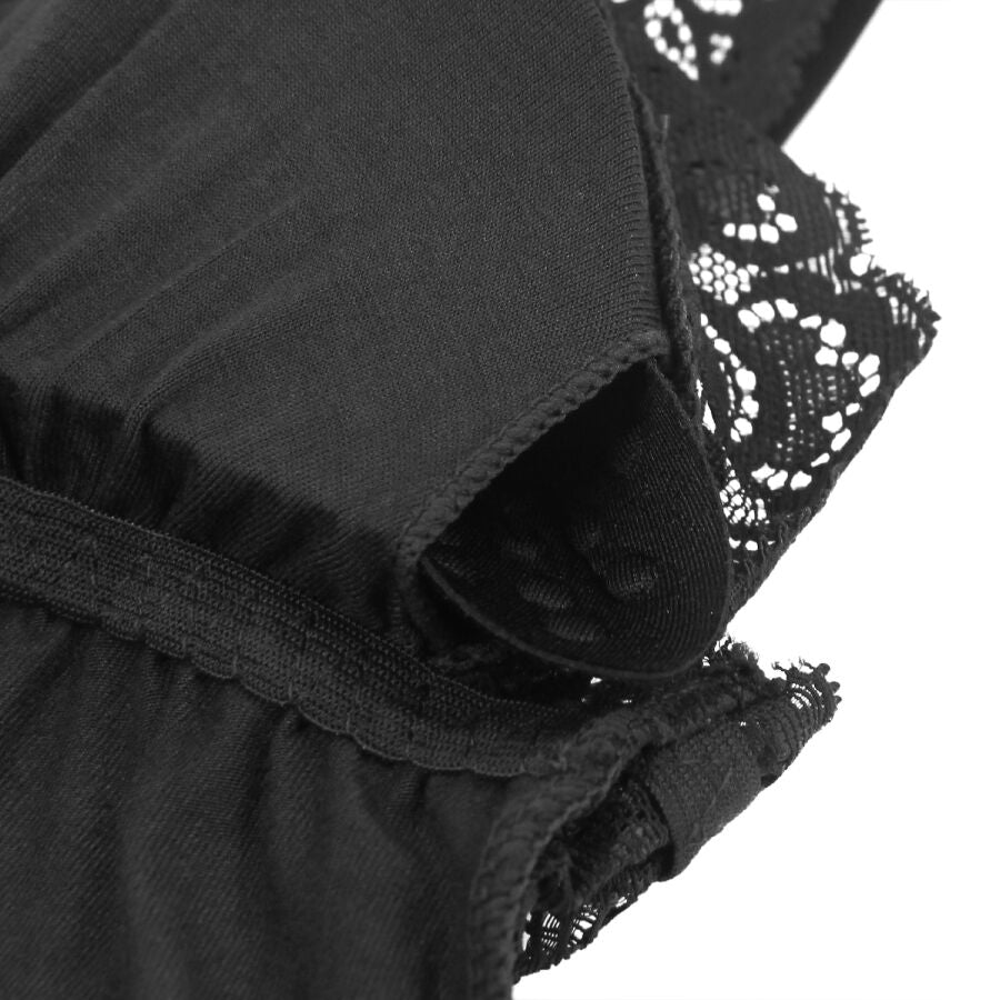 SUBBLIME - BLACK TEDDY FLORAL LACE DETAIL L/XL