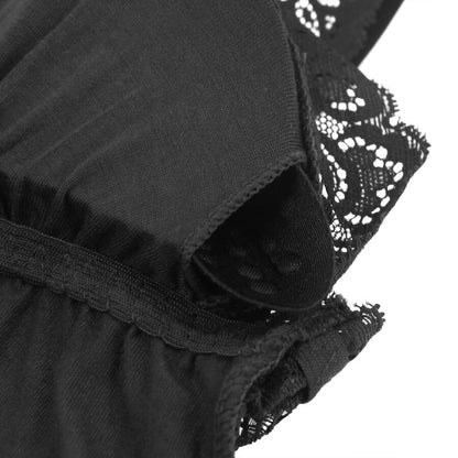 SUBBLIME - BLACK TEDDY FLORAL LACE DETAIL L/XL