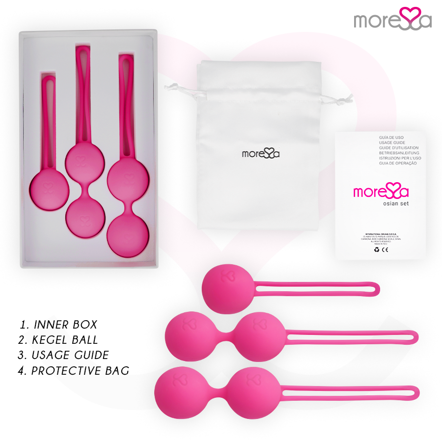 MORESSA - SET OSIAN DE SILICONA PREMIUM ROSA (Osian Uno - 51 g | Osian Dos - 101 g | Osian Tres 85 g)