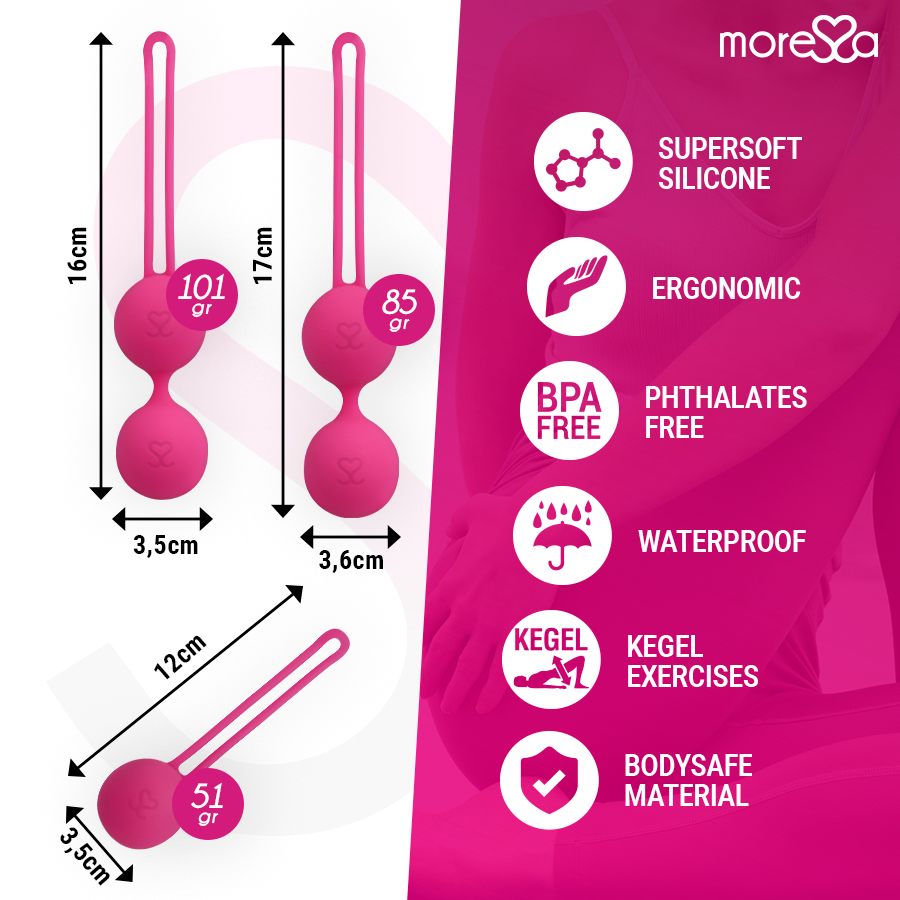 MORESSA - SET OSIAN DE SILICONA PREMIUM ROSA (Osian Uno - 51 g | Osian Dos - 101 g | Osian Tres 85 g)