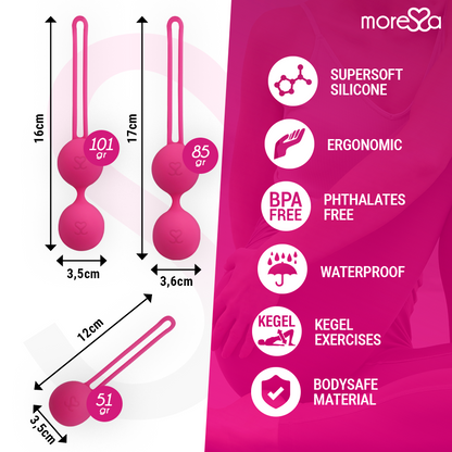 MORESSA - SET OSIAN DE SILICONA PREMIUM ROSA (Osian Uno - 51 g | Osian Dos - 101 g | Osian Tres 85 g)