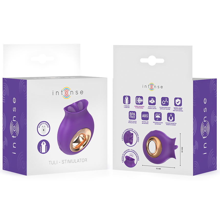 INTENSE - ESTIMULADOR DE CLITÓRIS TULI 9 VIBRAÇÕES E 9 OSCILAÇÕES ROXO