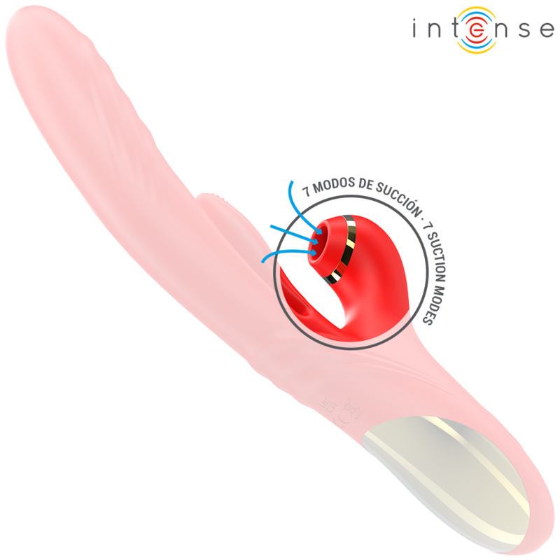 INTENSE - VIBRADOR MULTIFUNCIONAL KAROL THRUST & STIMULATION & ONDAS ESTIMULANTES VERMELHO