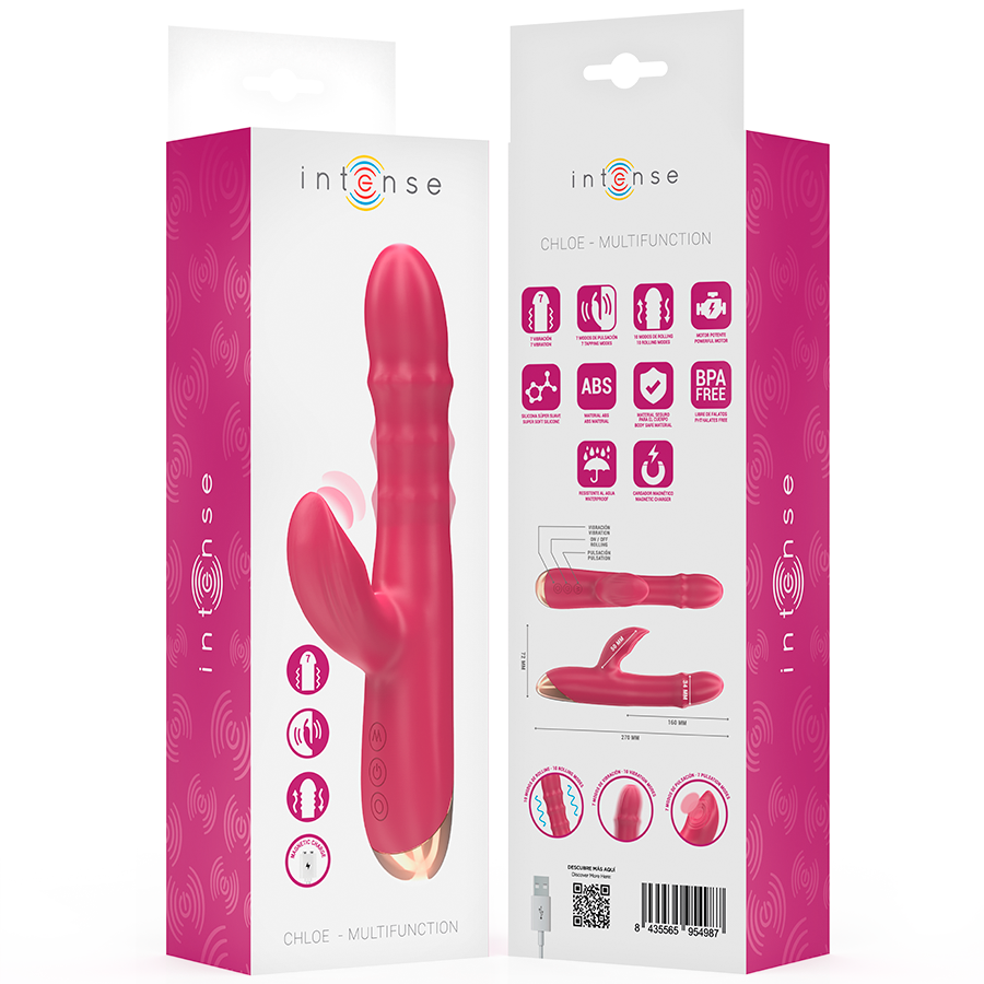 INTENSE - CHLOE VIBRADOR MULTIFUNCIONAL 3 EM 1 VERMELHO