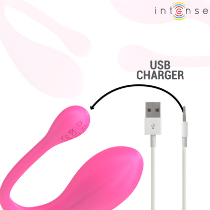 INTENSE - VIBRADOR JANICE U DUPLA ESTIMULAÇÃO 10 VIBRAÇÕES ROSA CONTROLE REMOTO