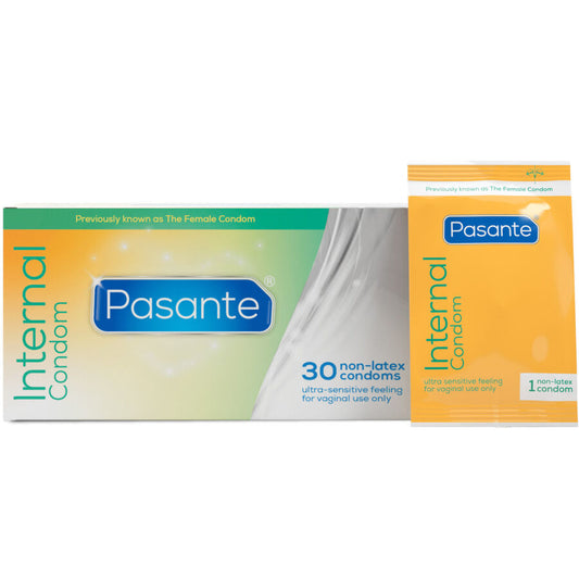PASANTE - PRESERVATIVOS FEMININOS INTERNOS CAIXA 30 UNIDADES