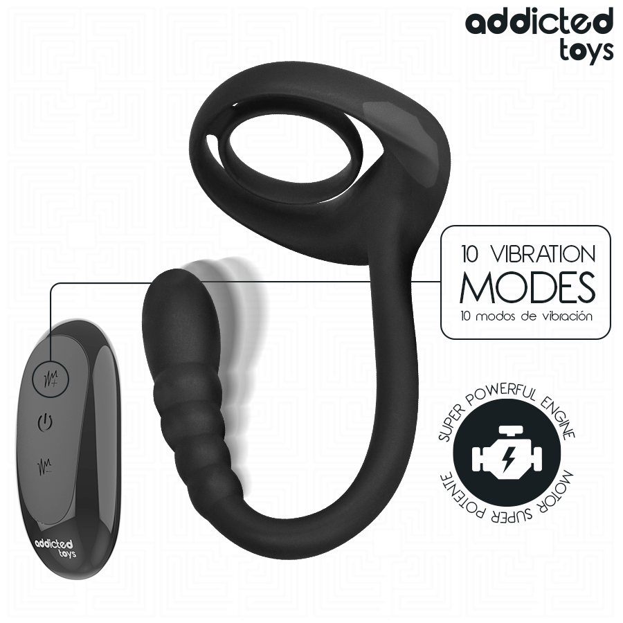 ADDICTED TOYS - ANEL PÊNICO VIBRANTE COM CONTROLE REMOTO