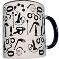 DIABLO PICANTE - CANECA BONDAGE BRANCA COM ALÇA PRETA 370 ML