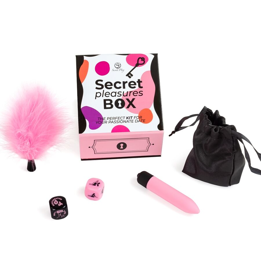 SECRET PLAY - CAIXA DE PRAZERES PARA CASAIS: DADOS + VIBRATÓRIO BALA + CANETA DE PENA