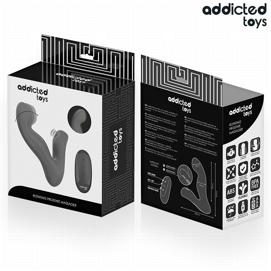 ADDICTED TOYS - MASSAGEADOR DE PRÓSTATA OSCILANTE COM MODO DE PULSAÇÃO E CONTROLE REMOTO