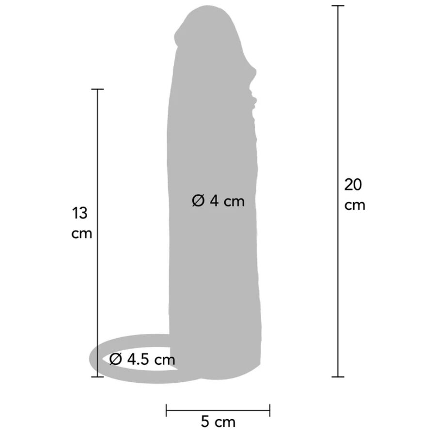 GET REAL - CAPA DE SILICONE PARA PÊNIS HIDRATADA CARAMELO 20 CM