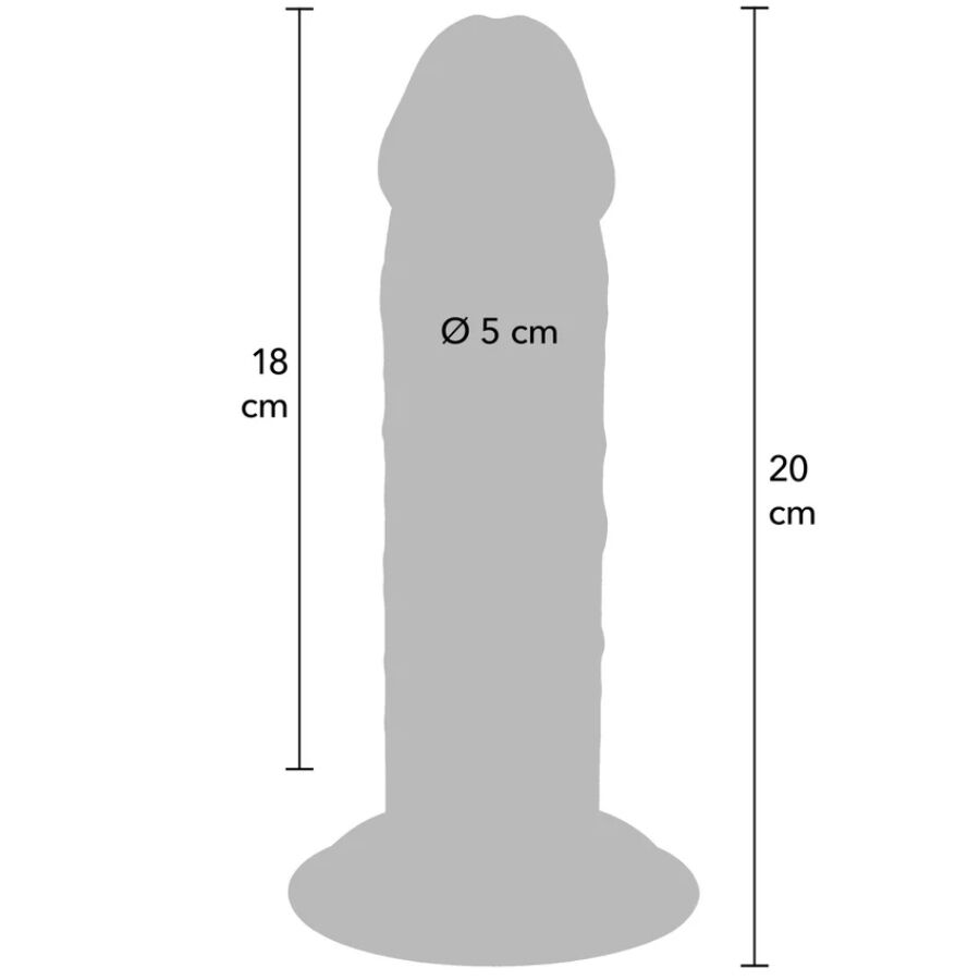 GET REAL - PÊNIS DE TPE DELUXE DE DUPLA DENSIDADE E ESPESSURA, 20 CM