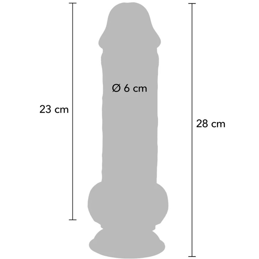GET REAL - PÊNIS REALISTA DE LUXO COM TESTÍCULOS EXTRA GROSSO DE 28 CM