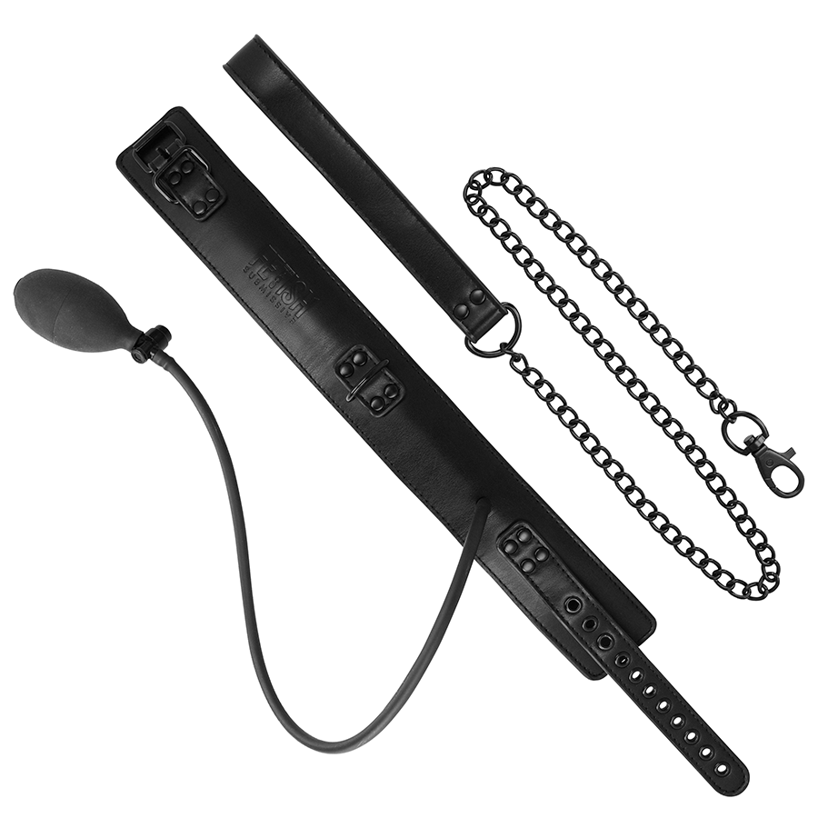FETISH SUBMISSIVE BONDAGE - COLEIRA DE ESTRANGULAMENTO INFLÁVEL COM CORRENTE