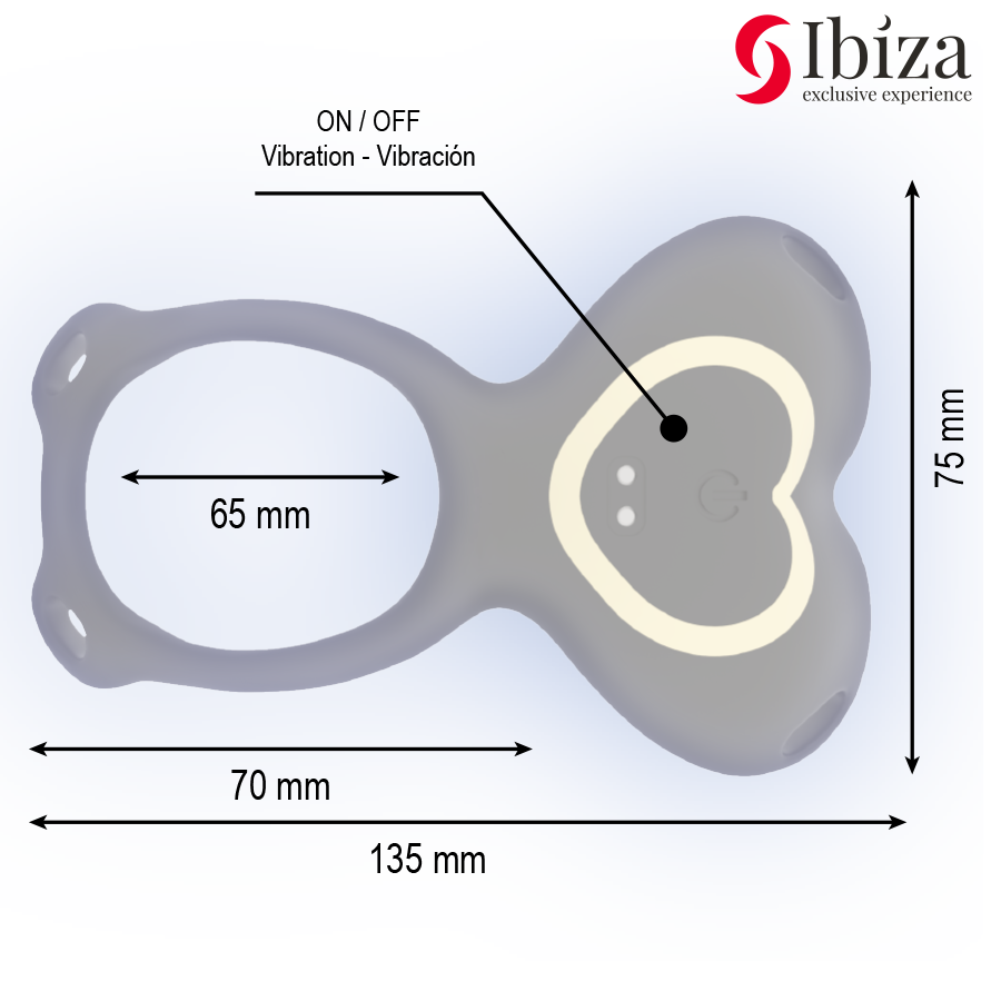 IBIZA - CALCINHA CORAÇÃO VIBRADOR PARA CASAL COM CONTROLE REMOTO