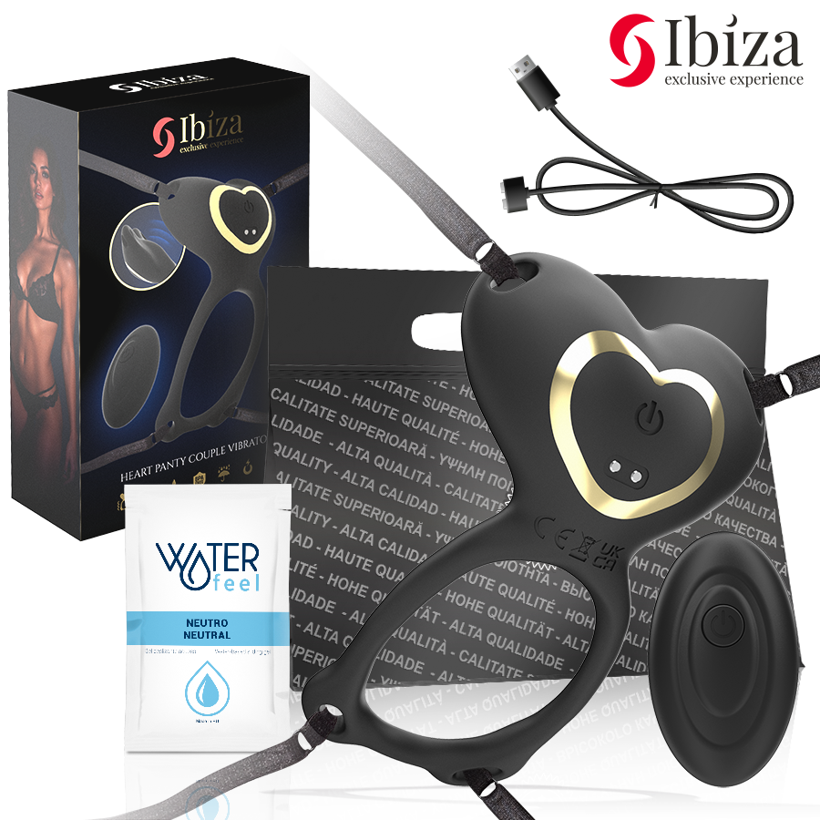 IBIZA - CALCINHA CORAÇÃO VIBRADOR PARA CASAL COM CONTROLE REMOTO