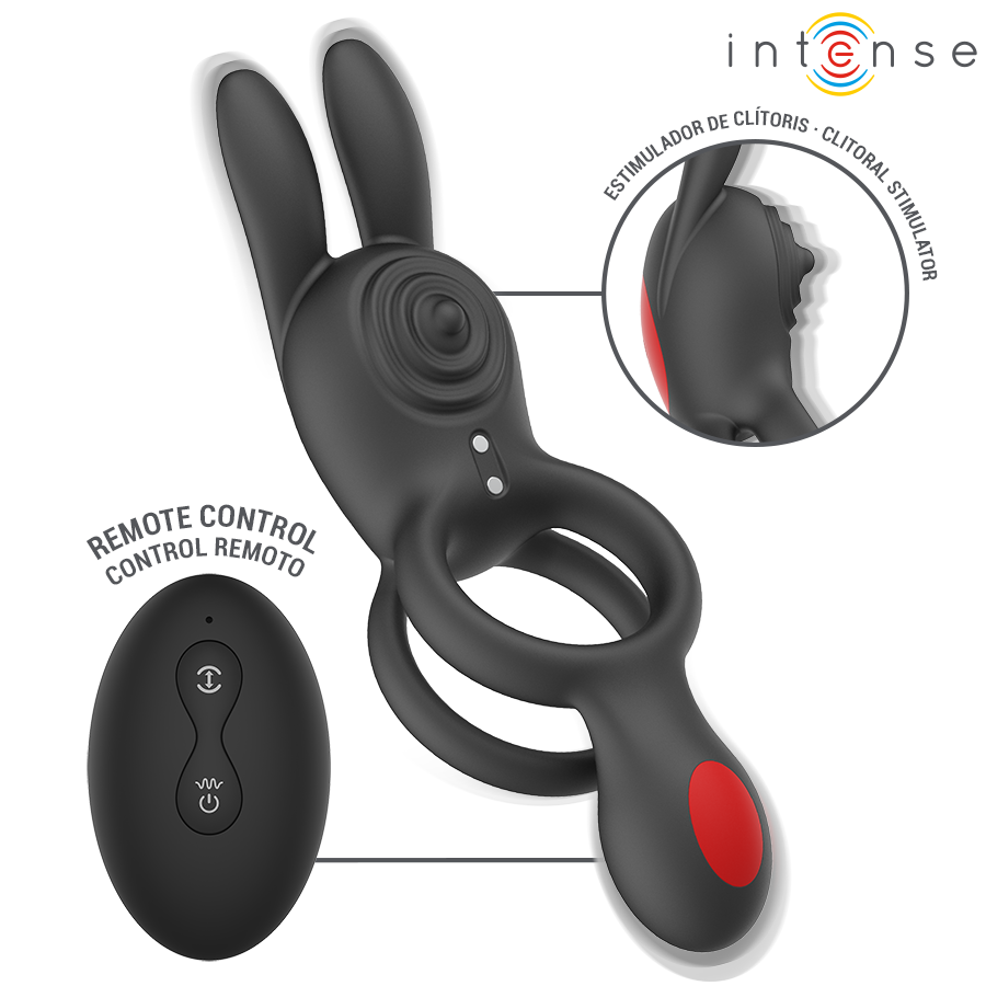 INTENSE - ANEL VIBRATÓRIO DUPLO QUINN COM CONTROLE REMOTO
