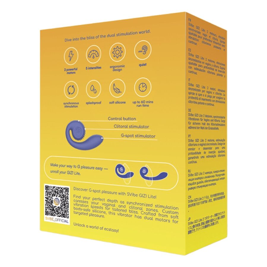 SNAIL VIBE - GIZI LITE VIBRADOR DUPLO ROXO PARA PONTO G E CLITOR