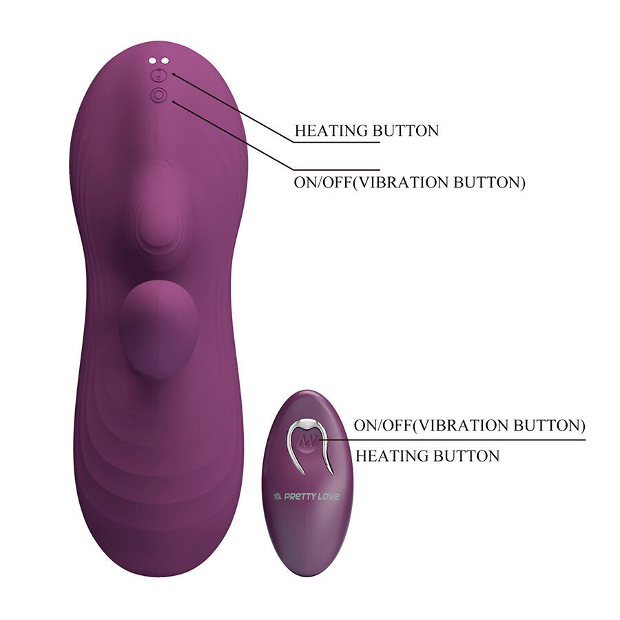 PRETTY LOVE - LUKA VIBRADOR DE SENTADO COM EFEITO DE CALOR E CONTROLE REMOTO
