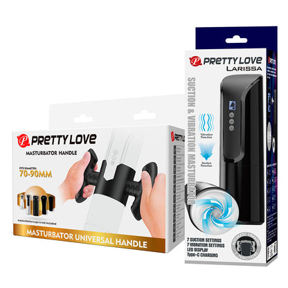 PRETTY LOVE - LARISSA MASTURBADOR DE SUCÇÃO COM VIBRAÇÃO + SUPORTE