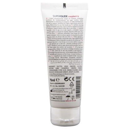 HOT - SUPERGLIDE LUBRIFICANTE COMESTÍVEL À BASE DE ÁGUA COM SABOR FRAMBOESA 75 ML