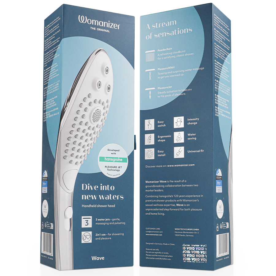 Chuveiro estimulador clitoriano WOMANIZER - Wave, cromado