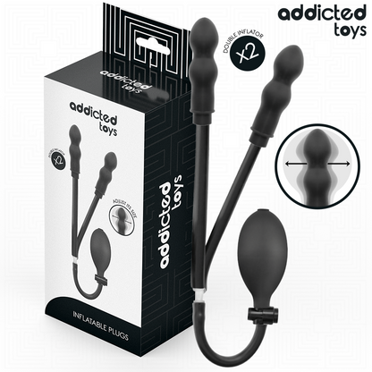 ADDICTED TOYS - PLUG ANAL DUPLO INFLÁVEL MODELO 1