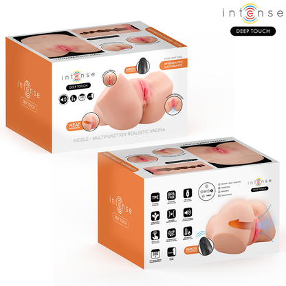 INTENSE DEEP TOUCH - MASTURBADOR VAGINAL NICOLE COM EFEITOS DE SUCÇÃO, CALOR, VIBRAÇÃO E VOZ, COM CONTROLE REMOTO, 5.3 KG