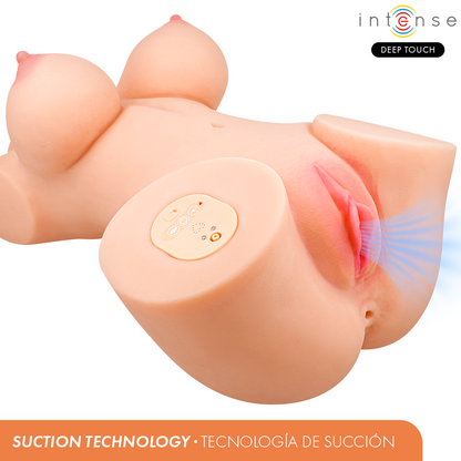 INTENSE DEEP TOUCH - VERO TORSO, VAGINA COM SUCÇÃO, CALOR, VIBRAÇÃO E EFEITOS DE VOZ COM CONTROLE REMOTO 5,5 KG