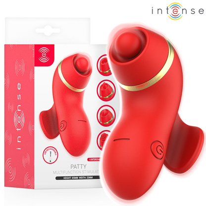 INTENSE - ESTIMULADOR DE PATTY COM 4 PONTAS, SUCÇÃO, TOQUES, CÓCEGAS E LAMBIDAS