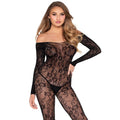 LEG AVENUE - 89366 BODY DE RENDA PRETO - TAMANHO ÚNICO