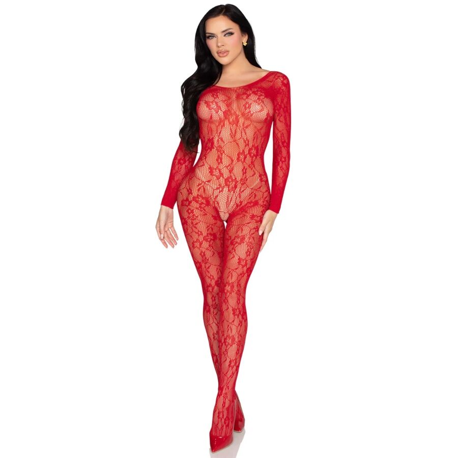 LEG AVENUE - 89366 BODY DE RENDA VERMELHA - TAMANHO ÚNICO