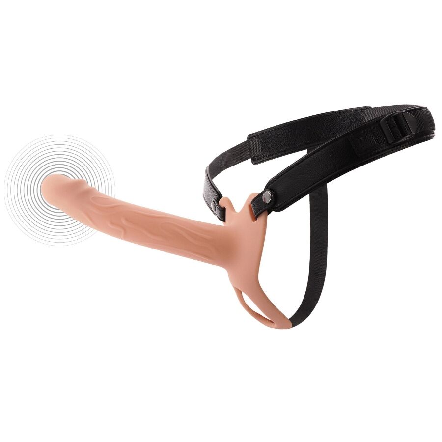 HIDDEN DESIRE - INFERNO MANGA PENIANA VIBRATÓRIA COM STRAP-ON 20 CM