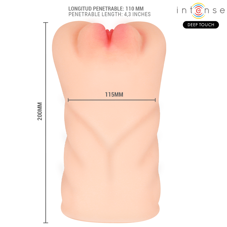INTENSE DEEP TOUCH - MASTURBADOR VAGINAL KRISTA COM SUCÇÃO, VIBRAÇÃO E EFEITOS SONOROS - 1,2 KG