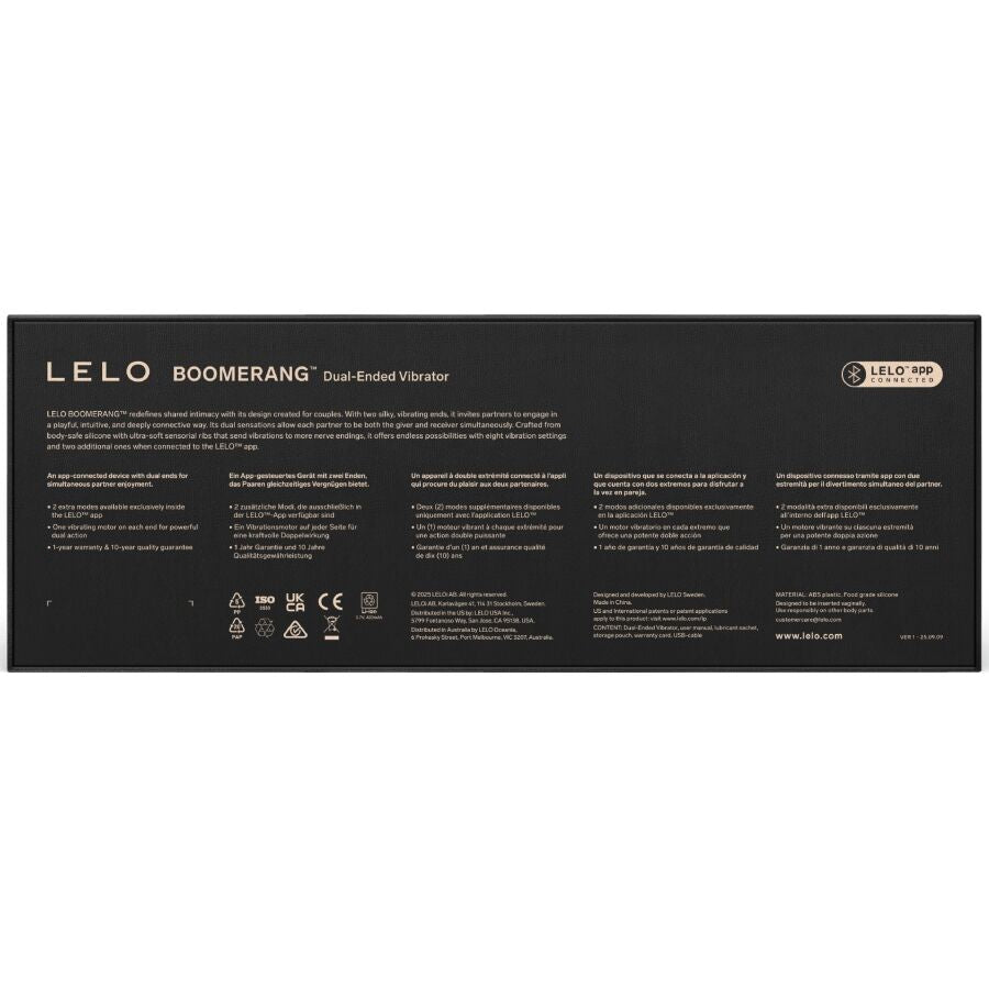 LELO - BOOMERANG VIBRADOR DE PONTA DUPLA CEREJA