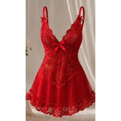 LIVCO CORSETTI FASHION - CONJUNTO NUIT CAMISETA + CALCINHA VERMELHA 2028 L/XL
