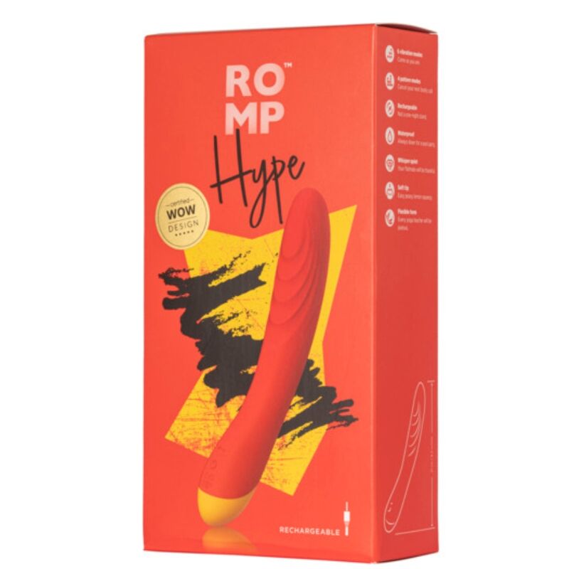 ROMP - HYPE VIBRADOR MULTIFUNCIONAL PARA PONTO G VERMELHO