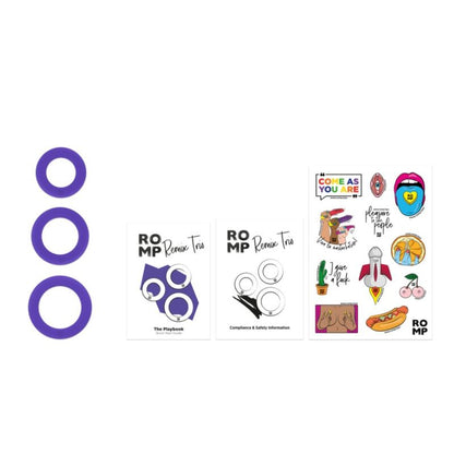 ROMP - REMIX TRIO CONJUNTO DE 3 ANÉIS PENIANOS DE SILICONE ROXOS