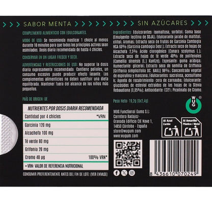 WUG DIET - GOMA DE HORTELÃ FUNCIONAL SEM AÇÚCAR, EM CARTELA COM 8 UNIDADES